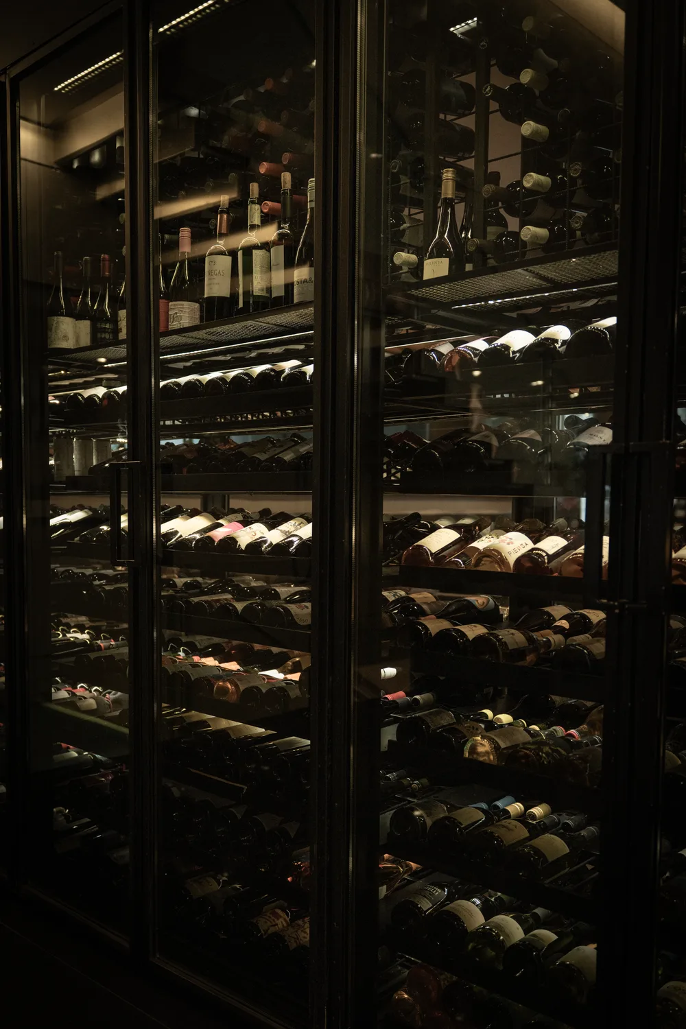 Cava de Verdot Wine Bar: botellas seleccionadas en estantería